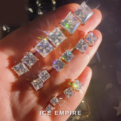 Iced Out 925 Silver Moissanite Earrings