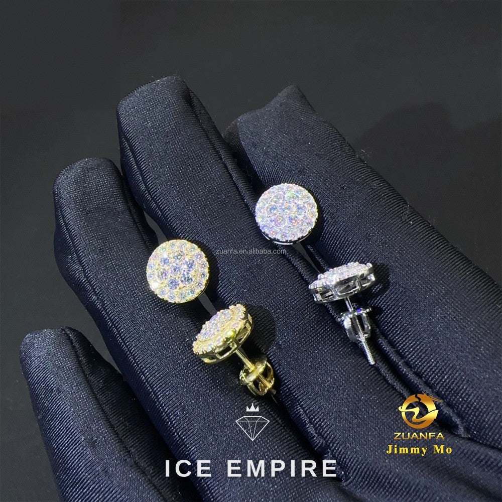 Iced Out Rose Gold Plated Moissanite Stud Earrings