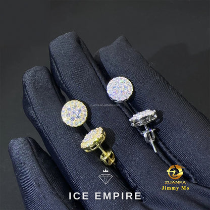 Iced Out Rose Gold Plated Moissanite Stud Earrings