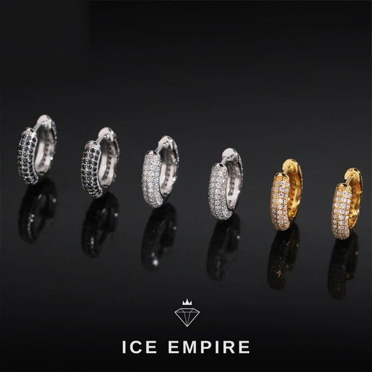 Iced Out 925 Silver Moissanite Hoop Earrings