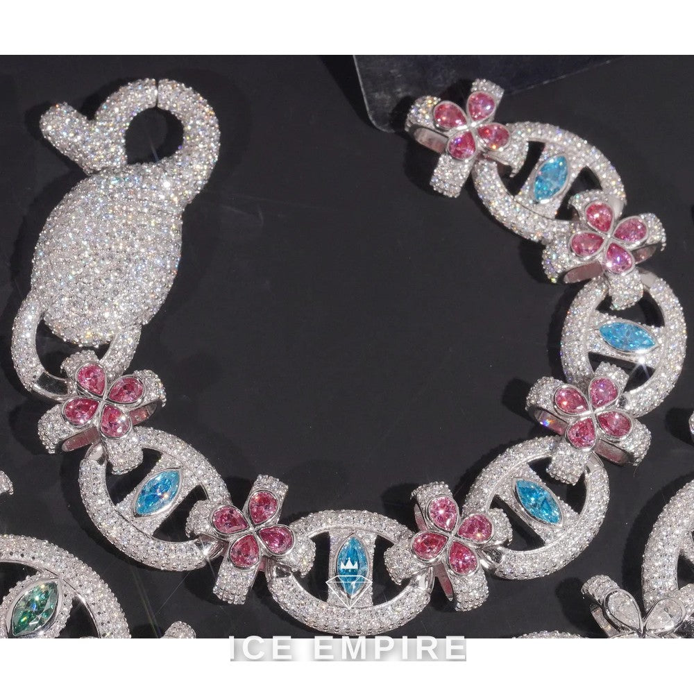 Iced Out 925 Silver Moissanite Cuban Chain