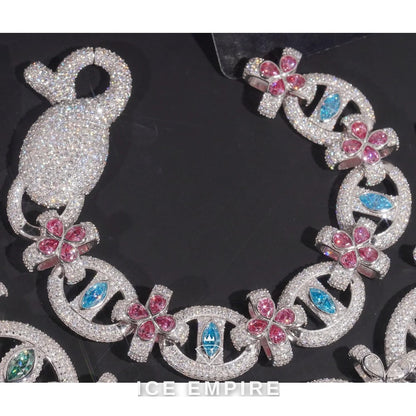 Iced Out 925 Silver Moissanite Cuban Chain