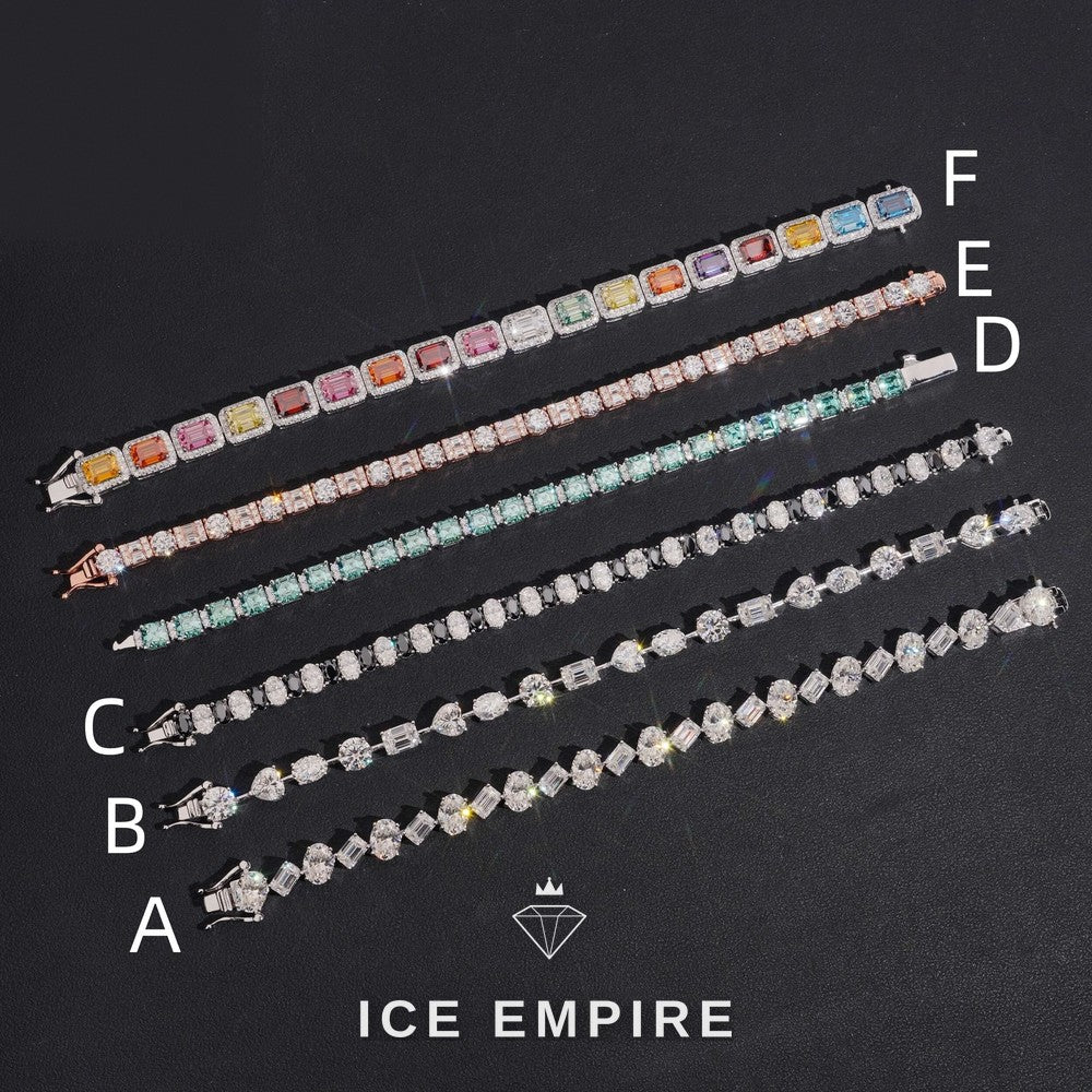 Iced Out 925 Silver Moissanite Tennis Bracelet