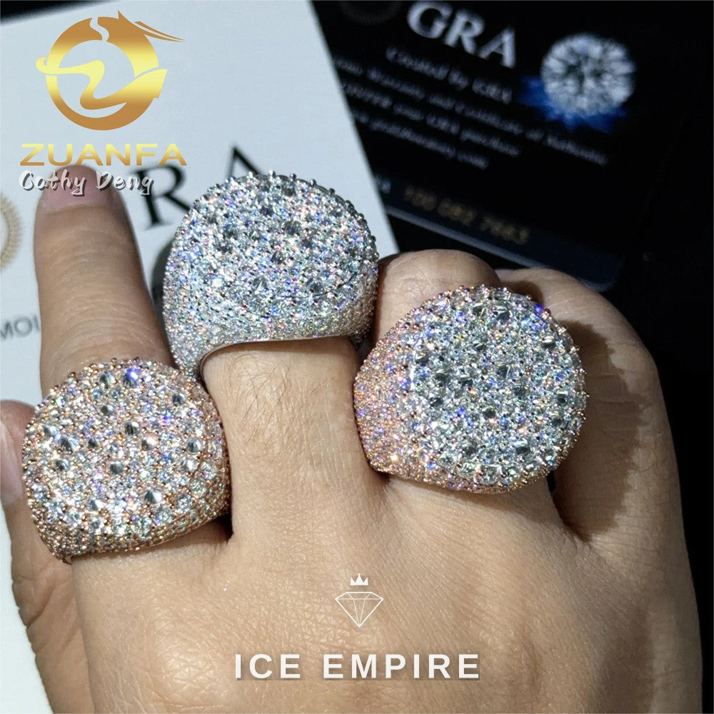 Iced Out 925 Silver Moissanite Ring