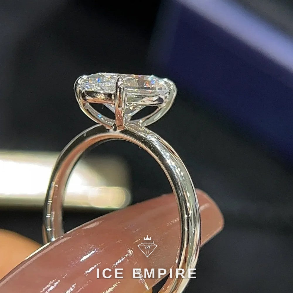 Iced Out 18K Gold Lab Grown Diamond Engagement Ring