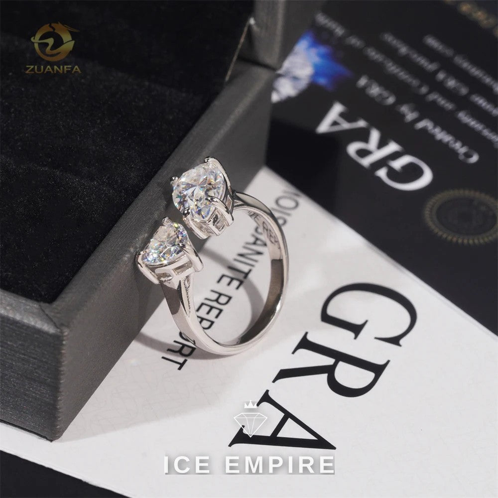 Iced Out Heart Gold Plated Moissanite Engagement Ring