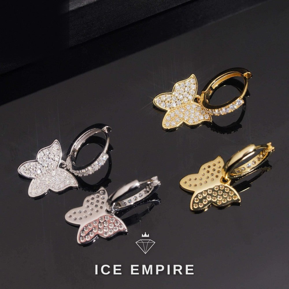 Iced Out 925 Silver Moissanite Stud Earrings