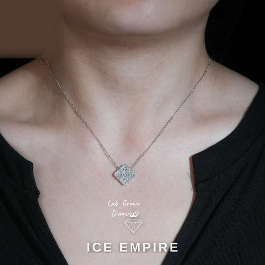 Iced Out Baguette 925 Silver Lab Grown Diamond Pendant
