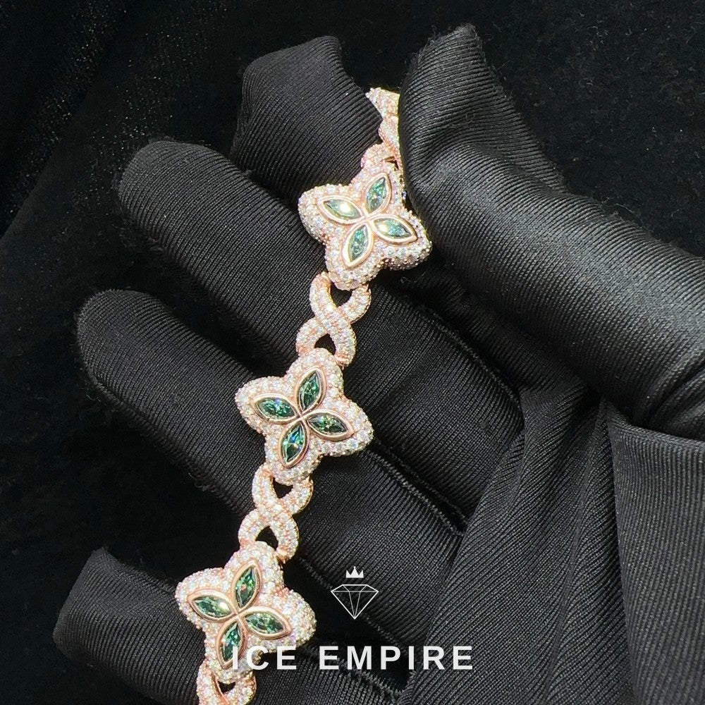 Iced Out Rose Gold Plated Moissanite Cuban Chain