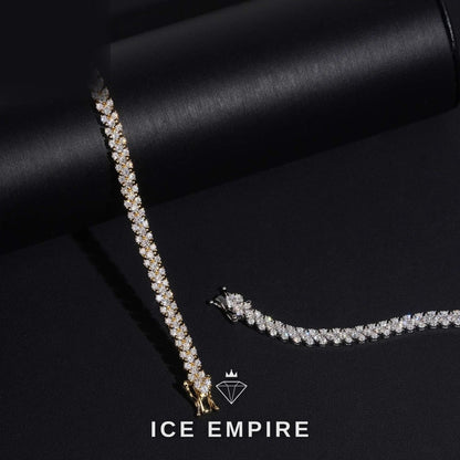Iced Out Cluster 925 Silver Moissanite Tennis Bracelet