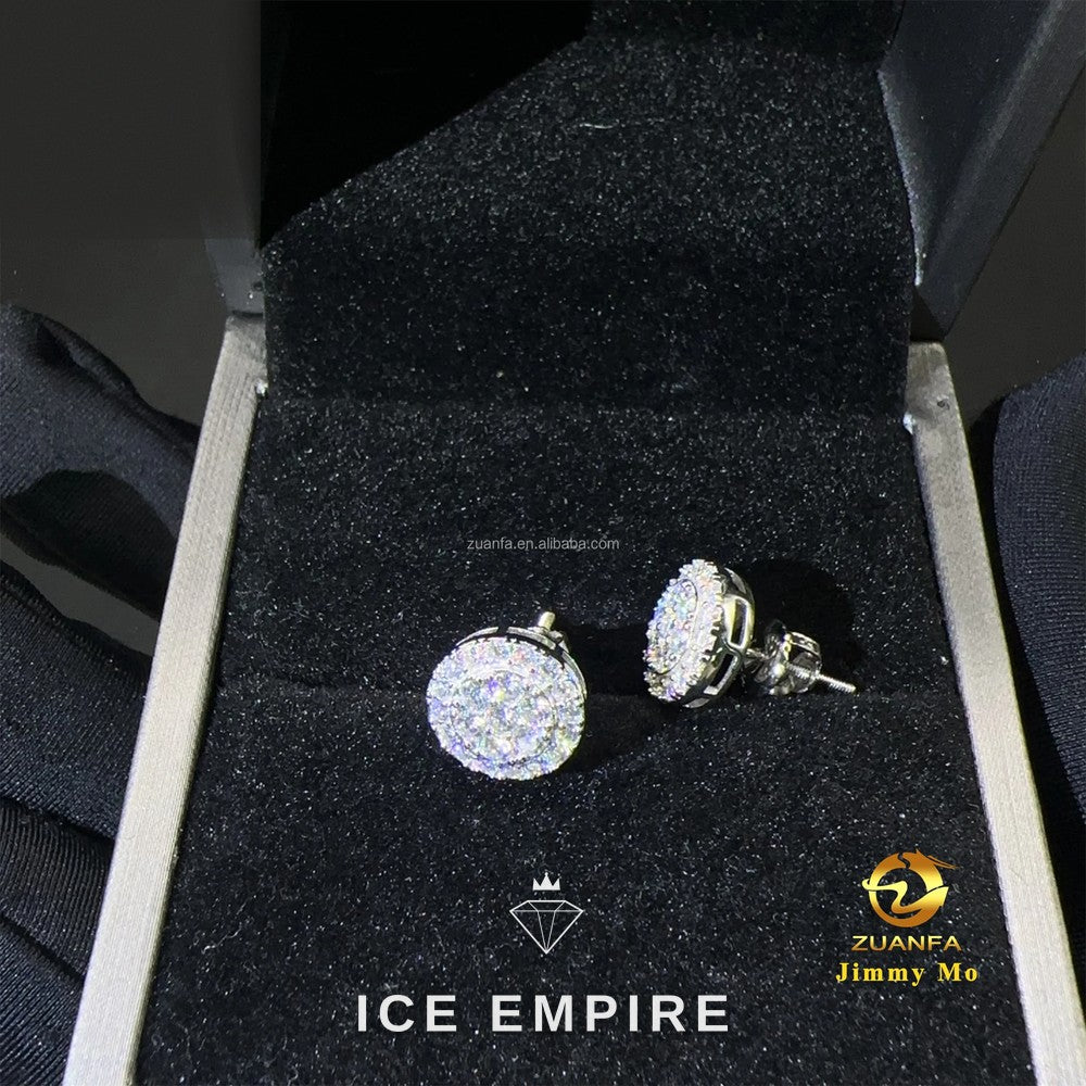 Iced Out Rose Gold Plated Moissanite Stud Earrings