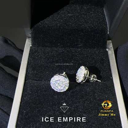 Iced Out Rose Gold Plated Moissanite Stud Earrings