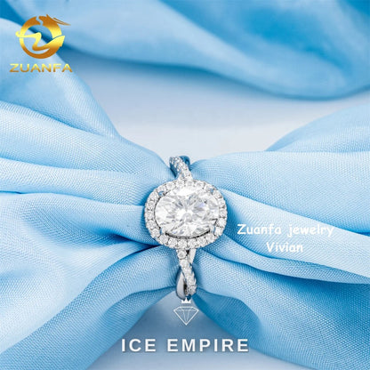 Iced Out Rose Gold Plated Moissanite Ring