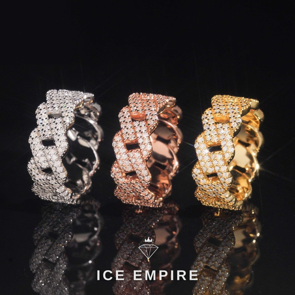 Iced Out Rose Gold Moissanite Cuban Chain