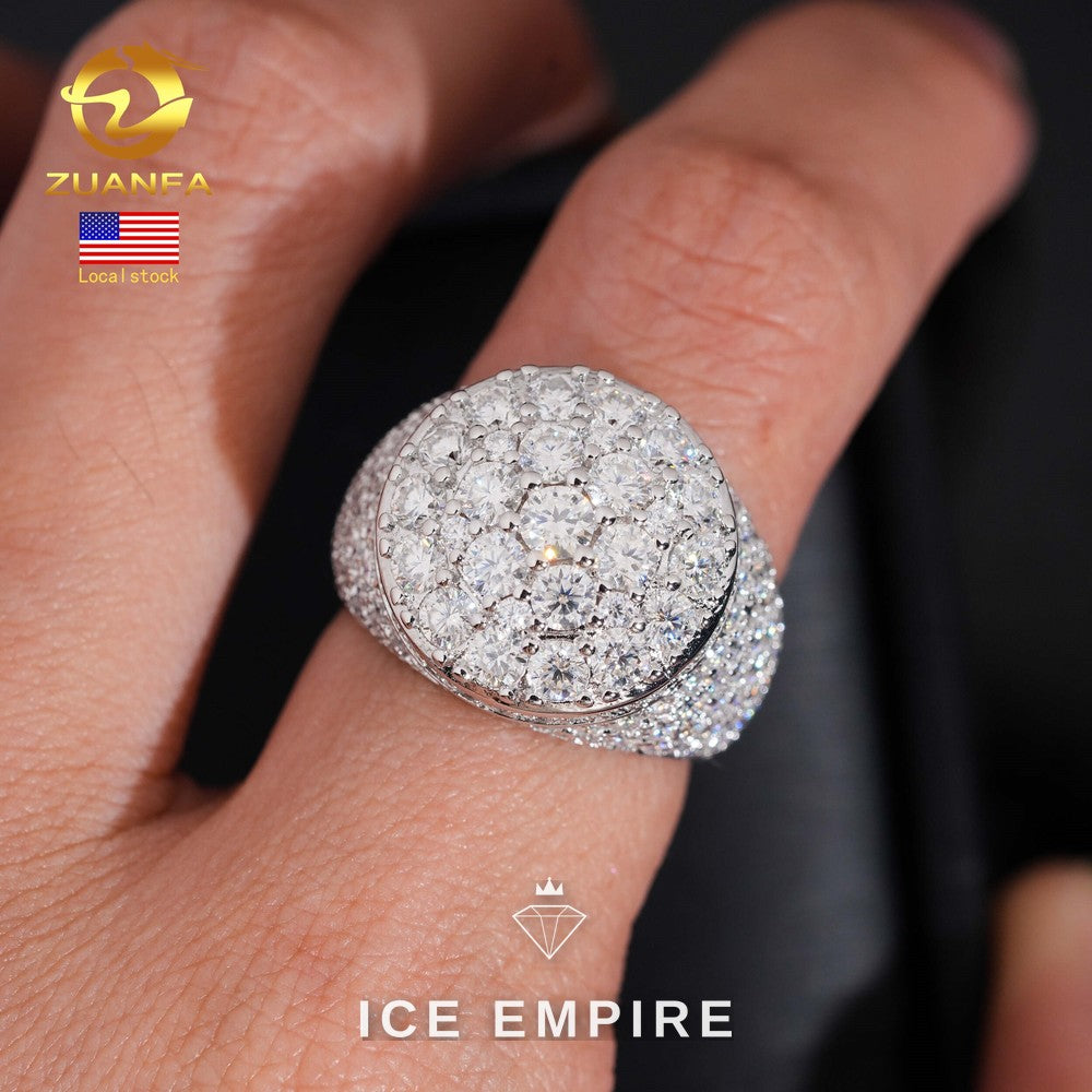 Iced Out Rose Gold Plated Moissanite Ring