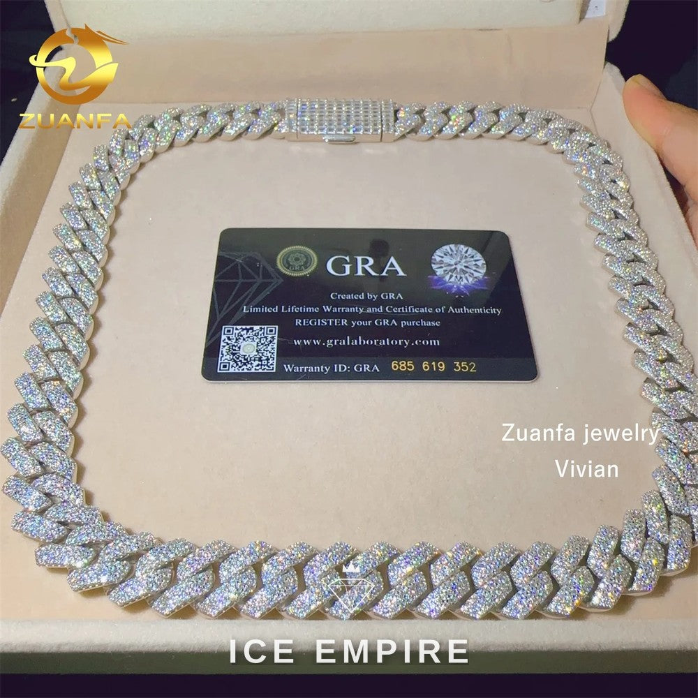 Iced Out Rose Gold Plated Moissanite Cuban Chain