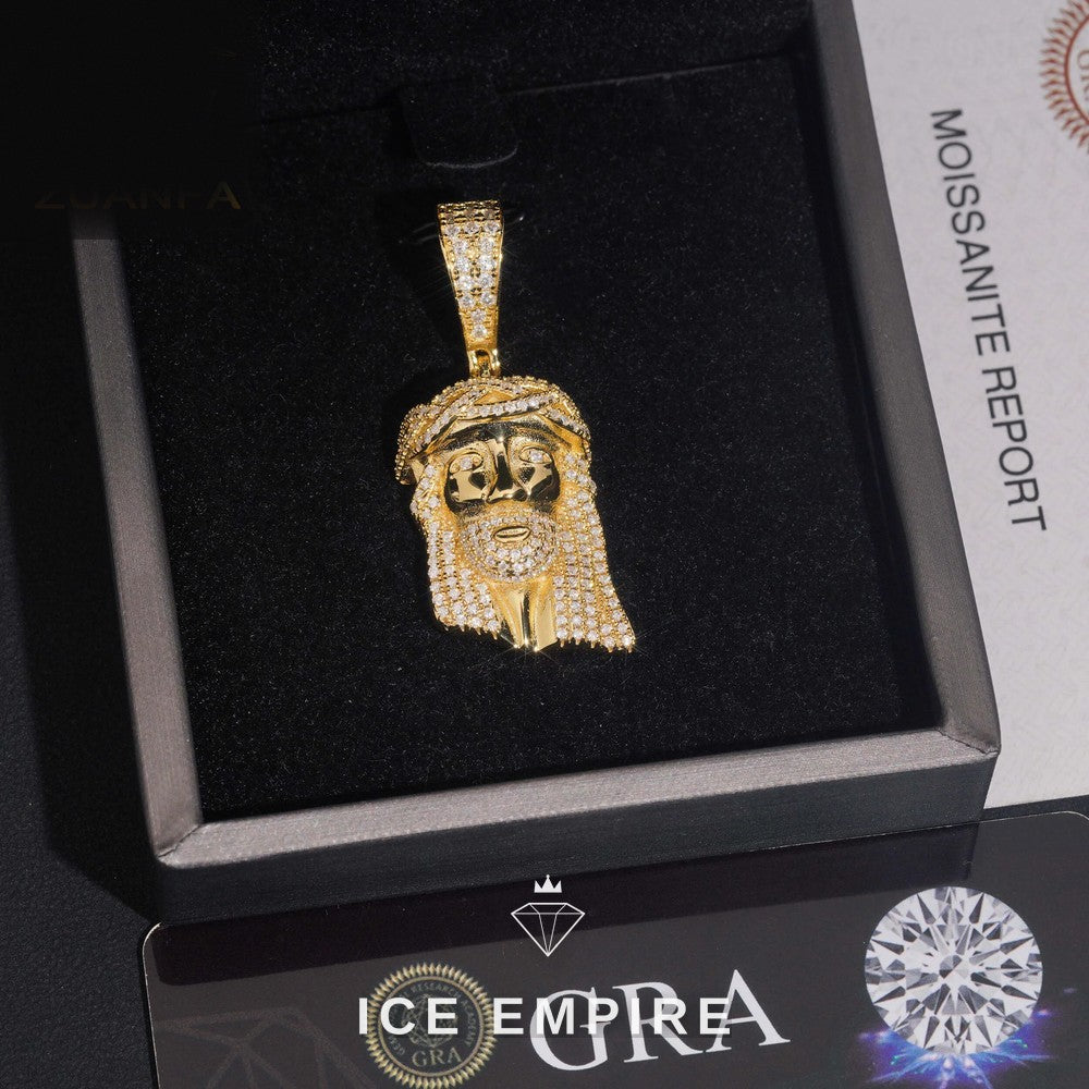 Iced Out Baguette 925 Silver Pendant