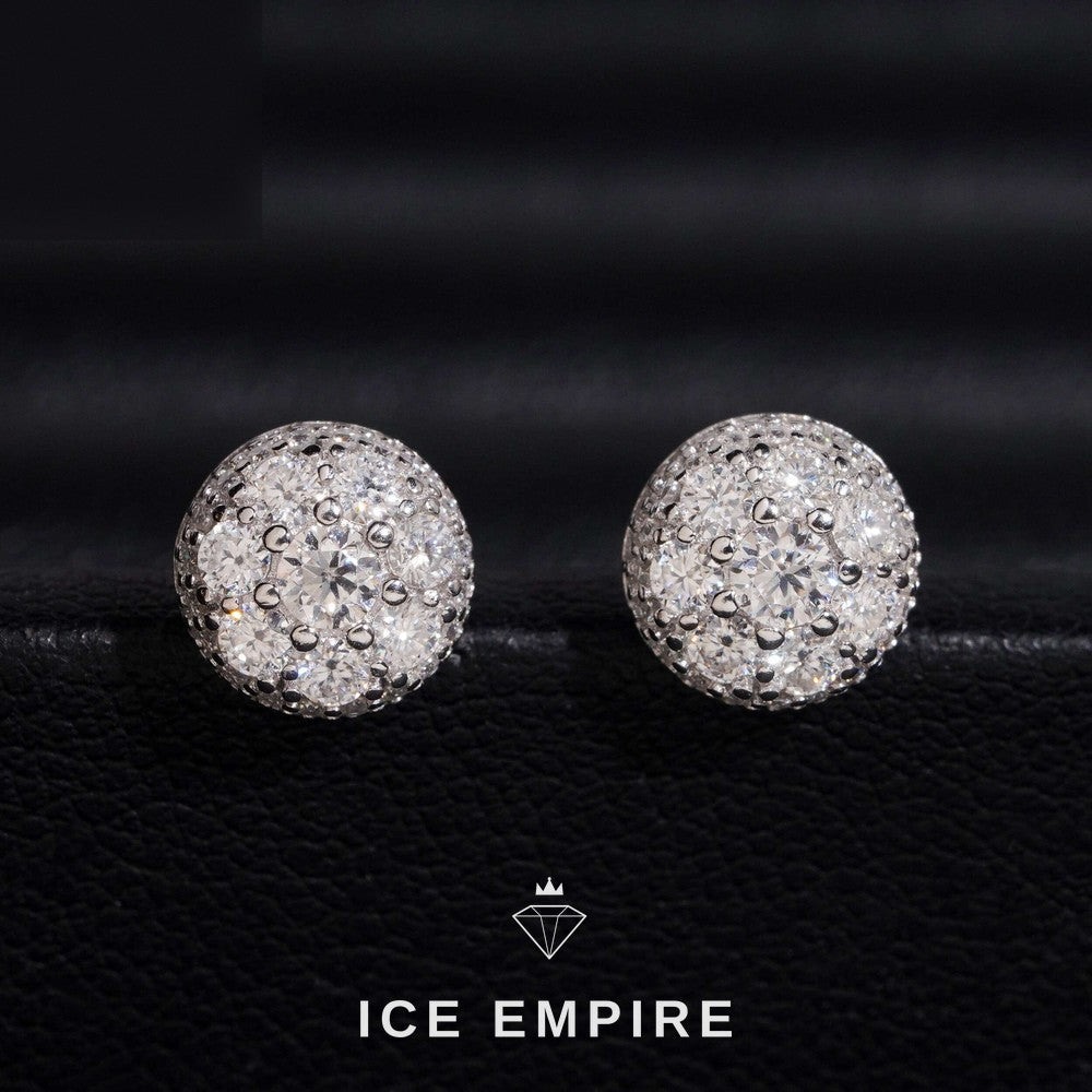 Iced Out 14K Gold Moissanite Stud Earrings
