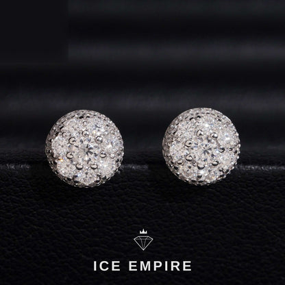 Iced Out 14K Gold Moissanite Stud Earrings