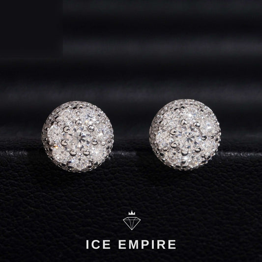 Iced Out 14K Gold Moissanite Stud Earrings