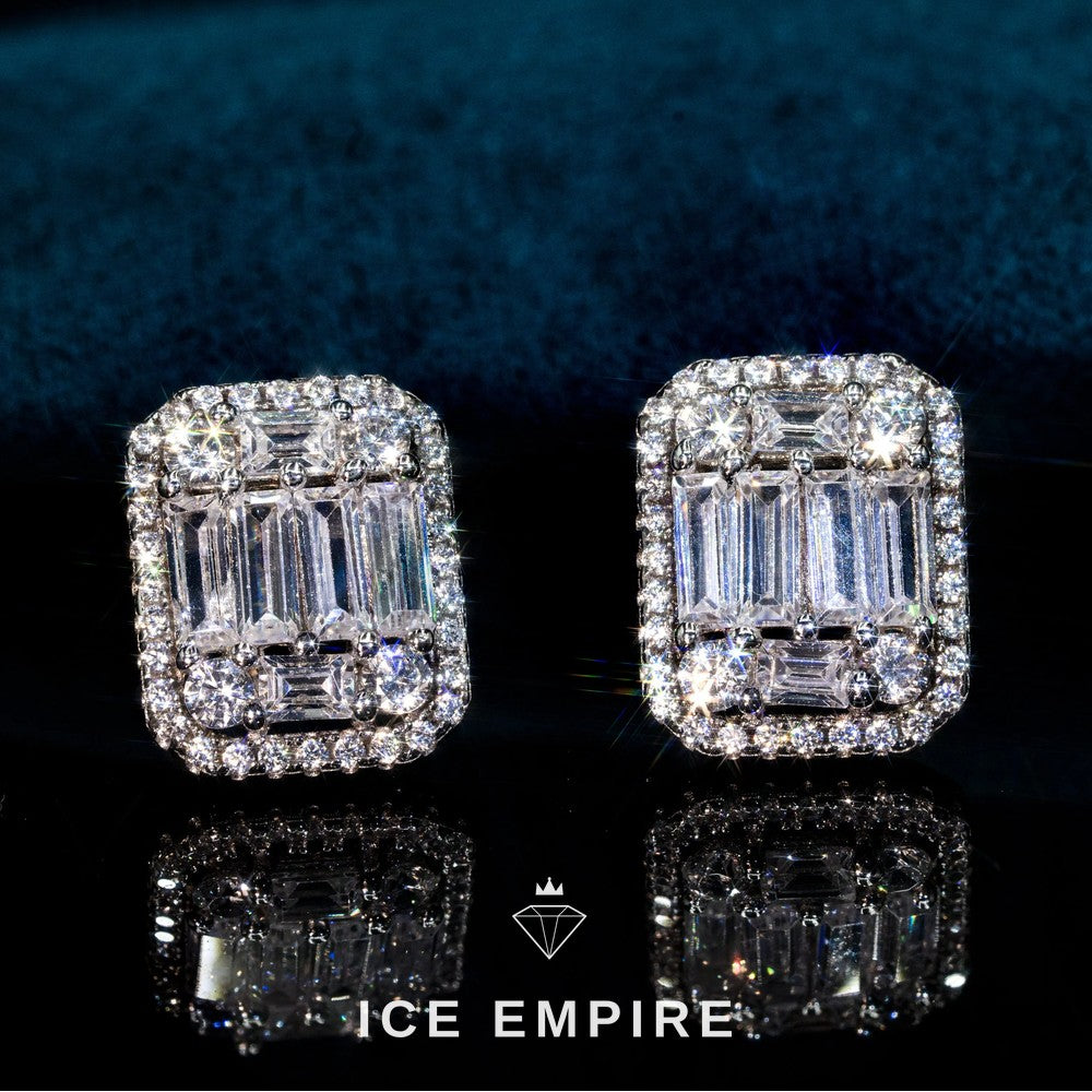 Iced Out 925 Silver Moissanite Earrings