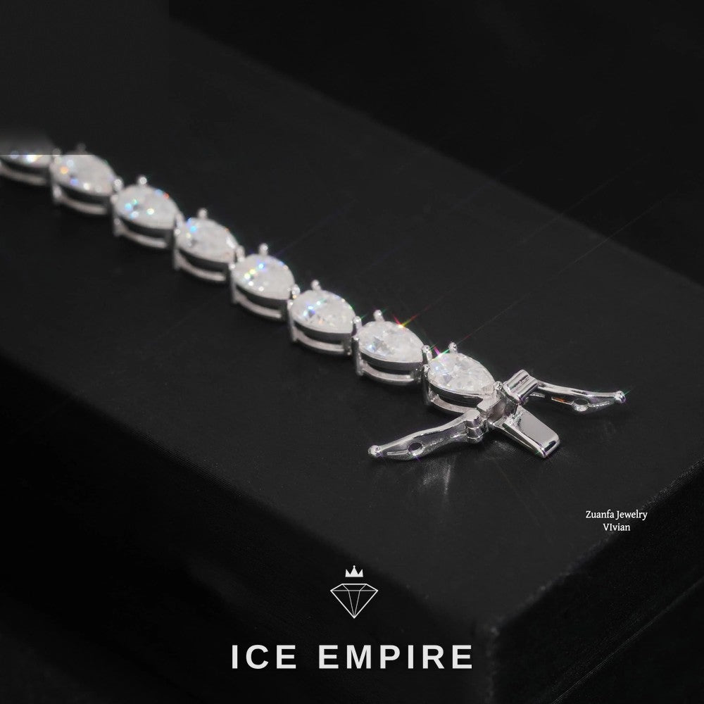 Iced Out 925 Silver Moissanite Tennis Bracelet