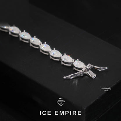 Iced Out 925 Silver Moissanite Tennis Bracelet