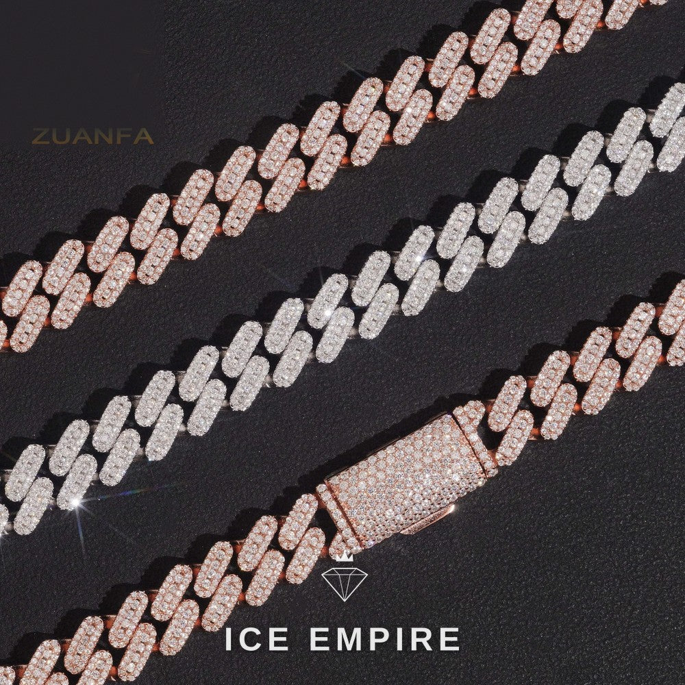 Iced Out Gold Plated Moissanite Cuban Chain