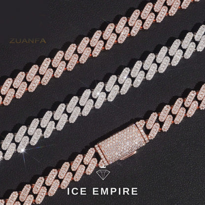 Iced Out Gold Plated Moissanite Cuban Chain