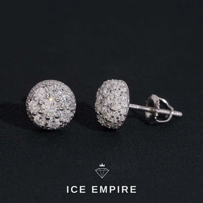Iced Out 14K Gold Moissanite Stud Earrings