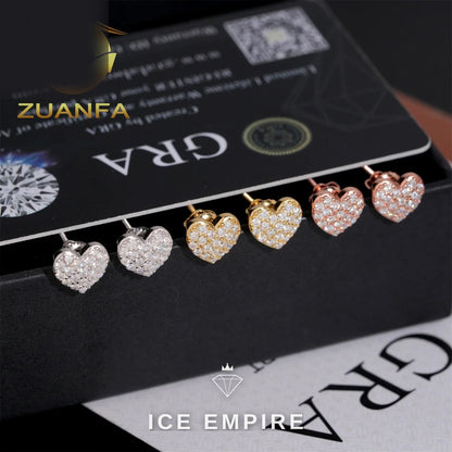 Iced Out Cluster 925 Silver Moissanite Earrings