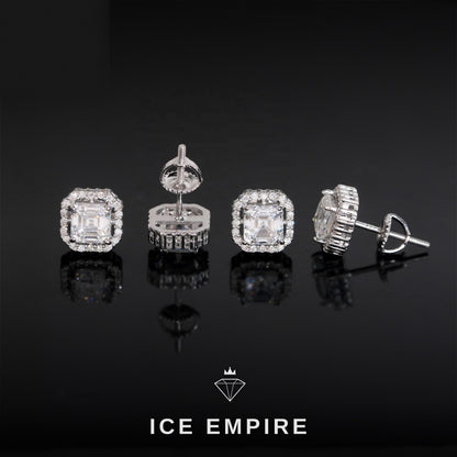Iced Out Rose Gold Plated Moissanite Earrings