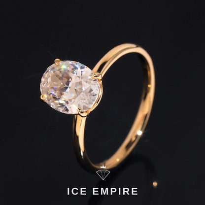 Iced Out Gold Plated Moissanite Engagement Ring