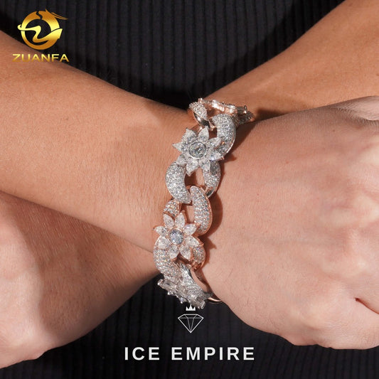 Iced Out 925 Silver Moissanite Cuban Chain