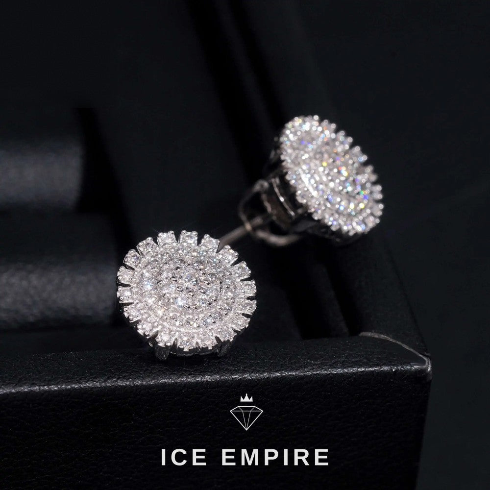 Iced Out 925 Silver Moissanite Stud Earrings