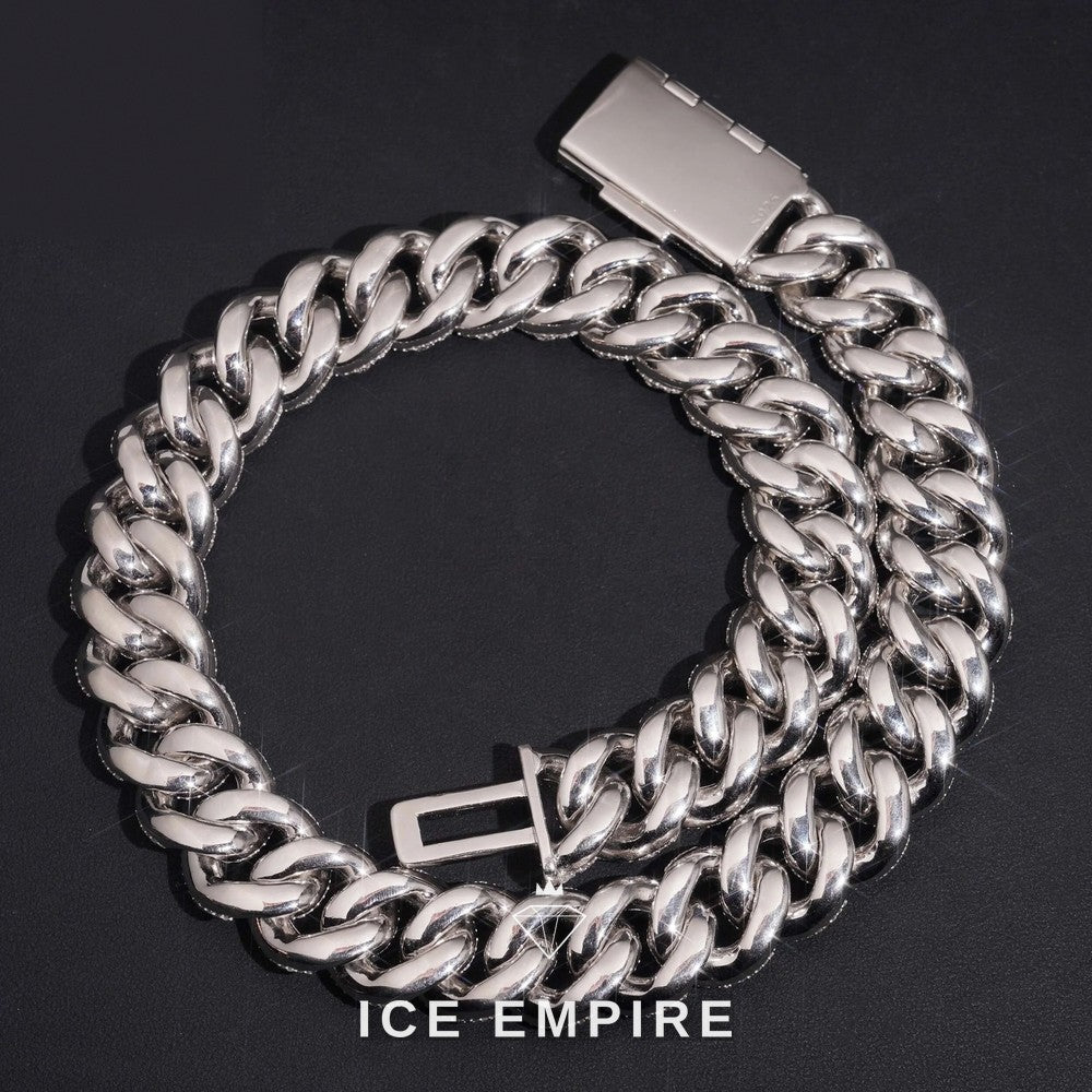 Iced Out Rose Gold Plated Moissanite Cuban Chain