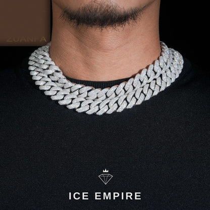 Iced Out Rose Gold Plated Moissanite Cuban Chain