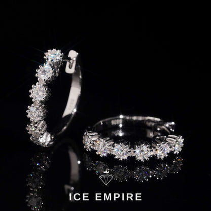 Iced Out Rose Gold Plated Moissanite Hoop Earrings