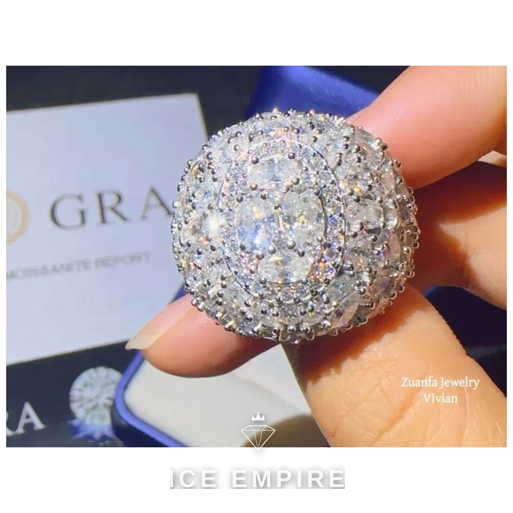 Iced Out Rose Gold Plated Moissanite Ring