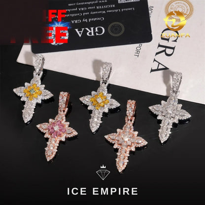 Iced Out Cross Rose Gold Pendant