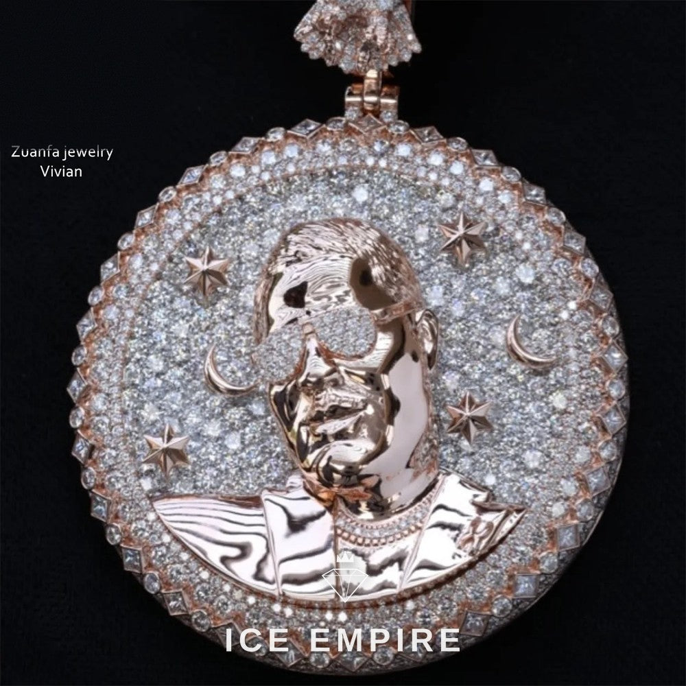 Iced Out Cross 925 Silver Moissanite Pendant