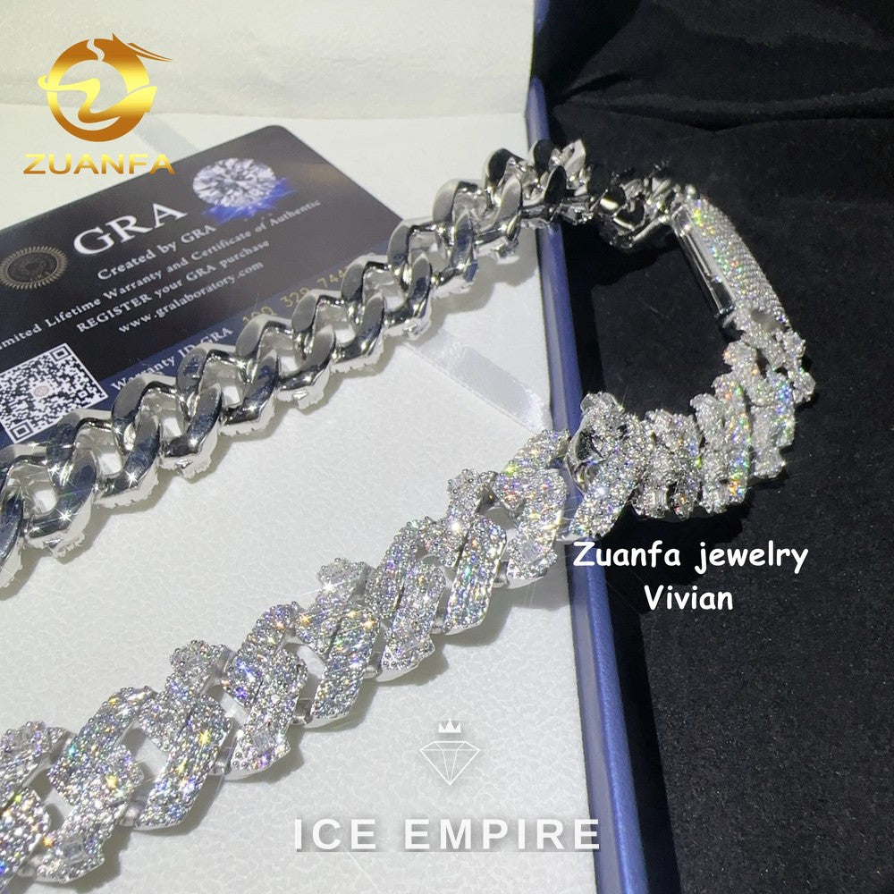 Iced Out Rose Gold Plated Moissanite Cuban Chain