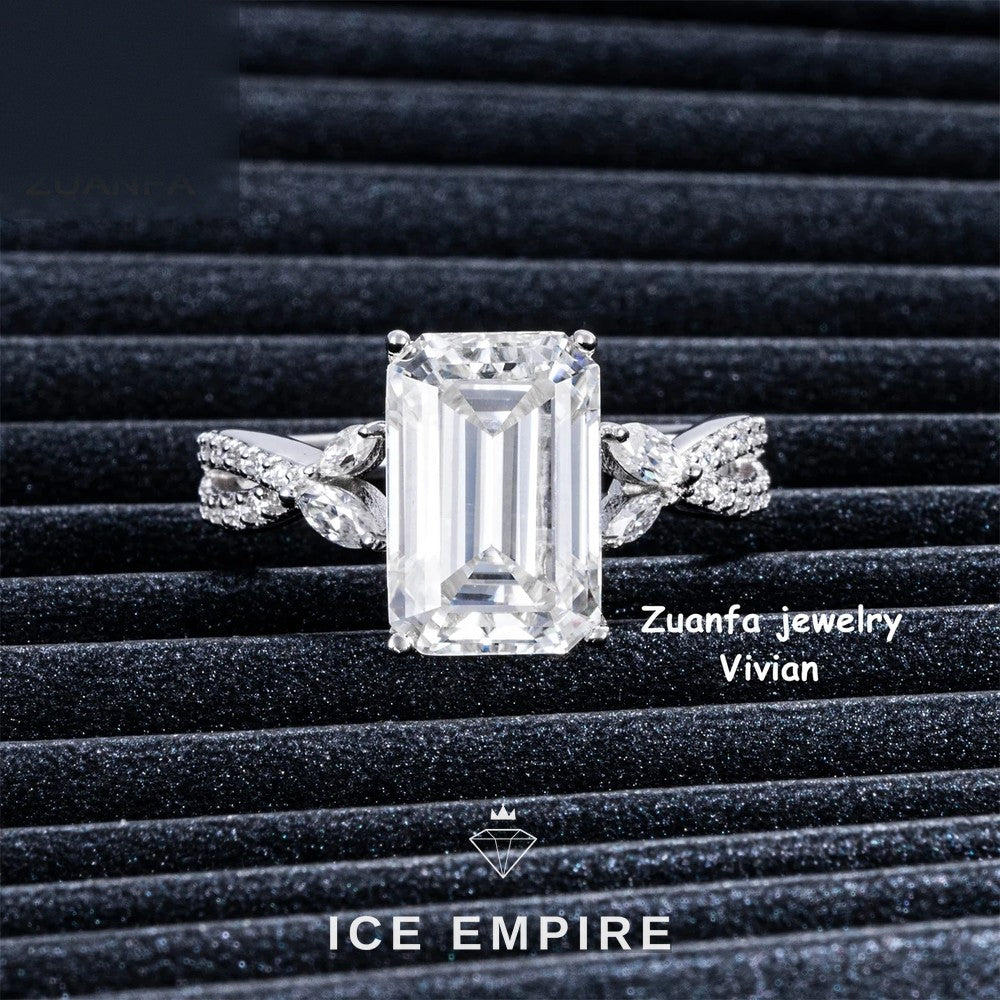 Iced Out 925 Silver Moissanite Ring