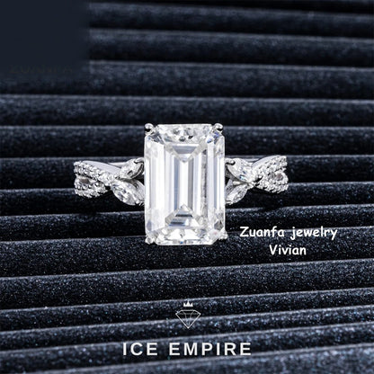 Iced Out 925 Silver Moissanite Ring