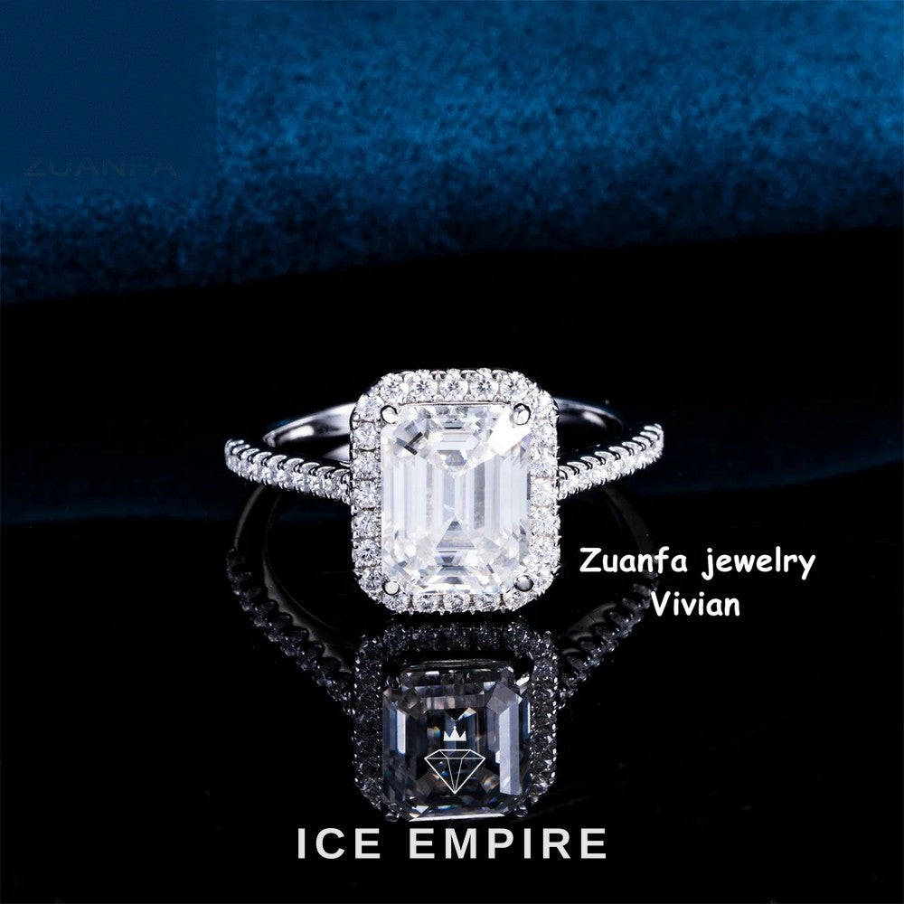 Iced Out 925 Silver Moissanite Ring