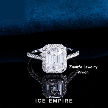 Iced Out 925 Silver Moissanite Ring