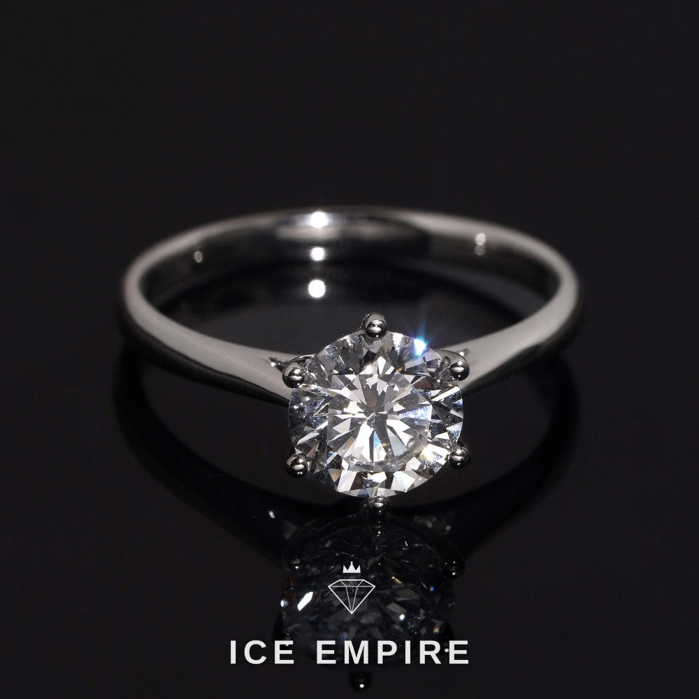 Iced Out 925 Silver Lab Grown Diamond Engagement Ring
