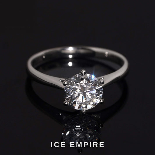 Iced Out 925 Silver Lab Grown Diamond Engagement Ring
