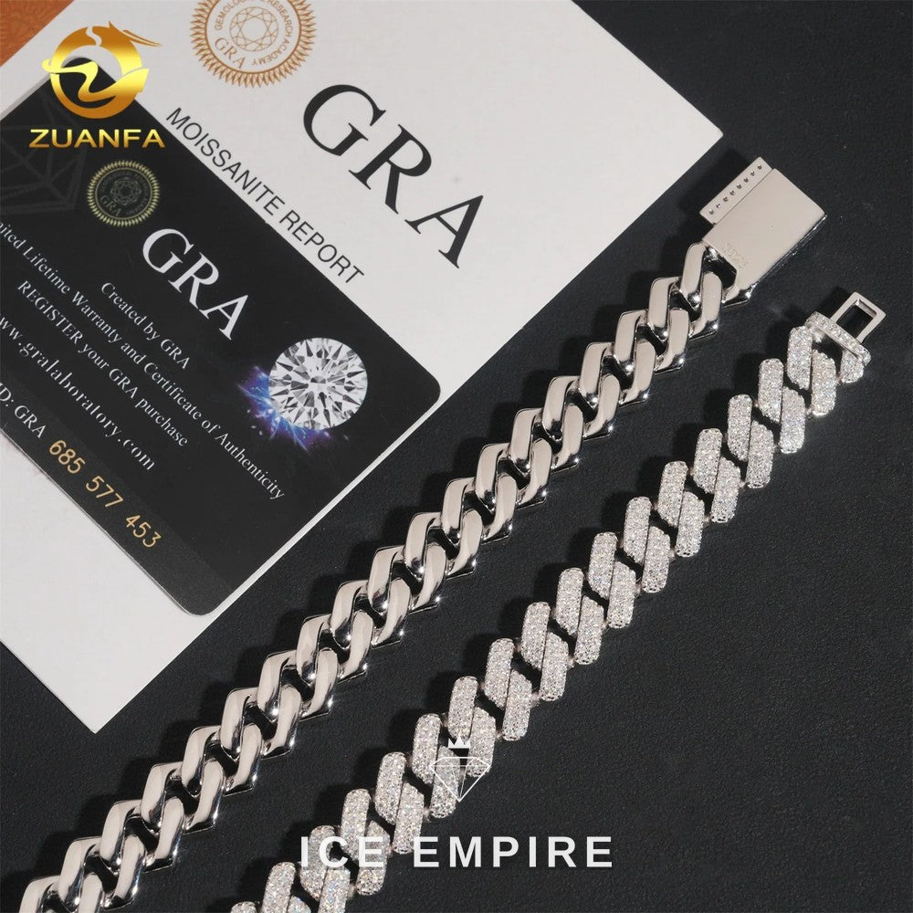 Iced Out Rose Gold Plated Moissanite Cuban Chain