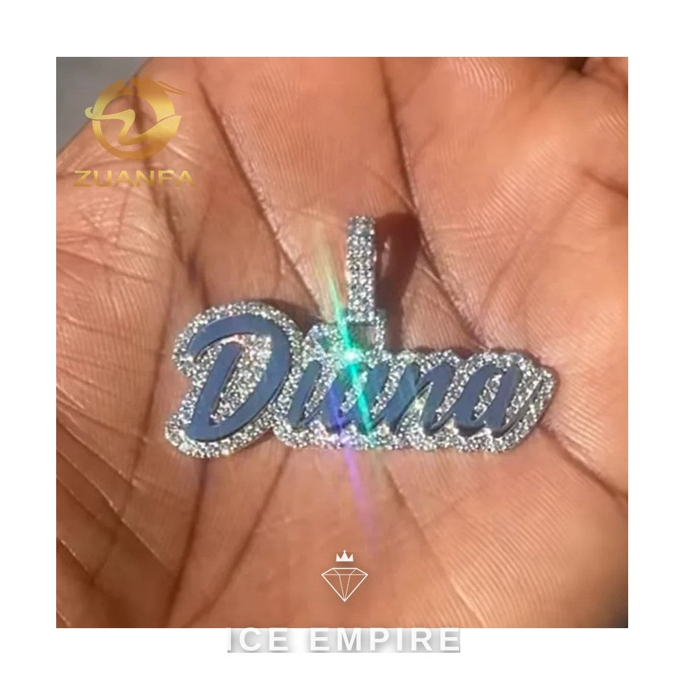 Iced Out Rose Gold Plated Moissanite Pendant